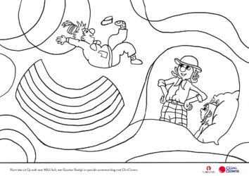 Kleurplaat Op zoek naar Mila's lach